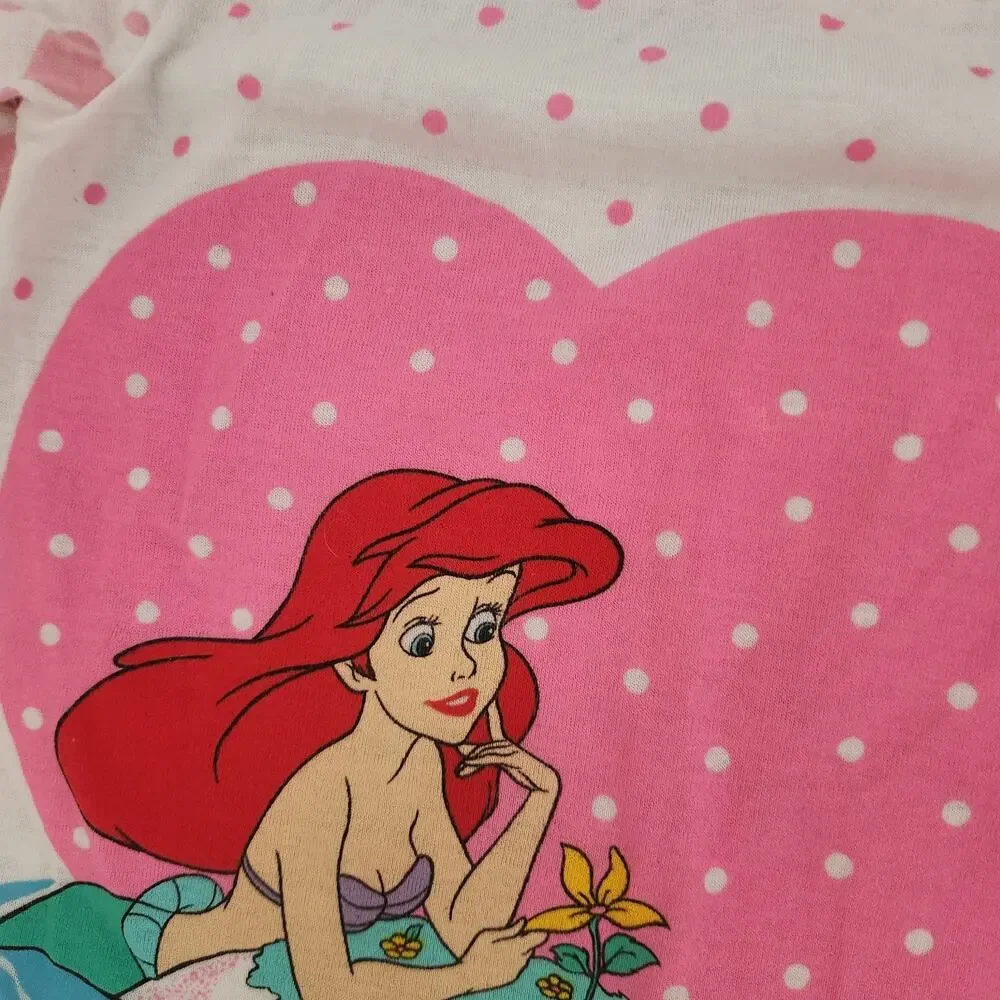 Vtg 90s Giggles Disney Little Mermaid Nightgown Sleep Shirt Medium Toddler Girls